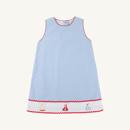Annie Apron Dress - Beale Street Blue/Worth Ave White/Sailboats