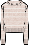 Roll Neck Sweater - Oatmeal Heather Stripe