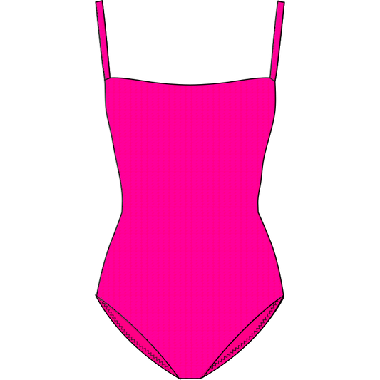 Textured Southampton Square Neck One-Piece - Charm Pink