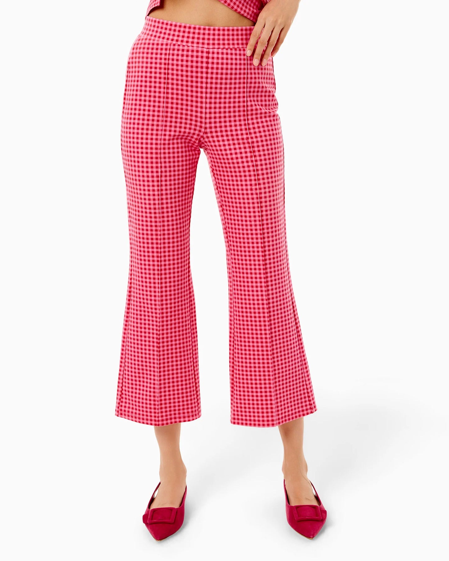 Ponte Waverly Pants - Rose Check