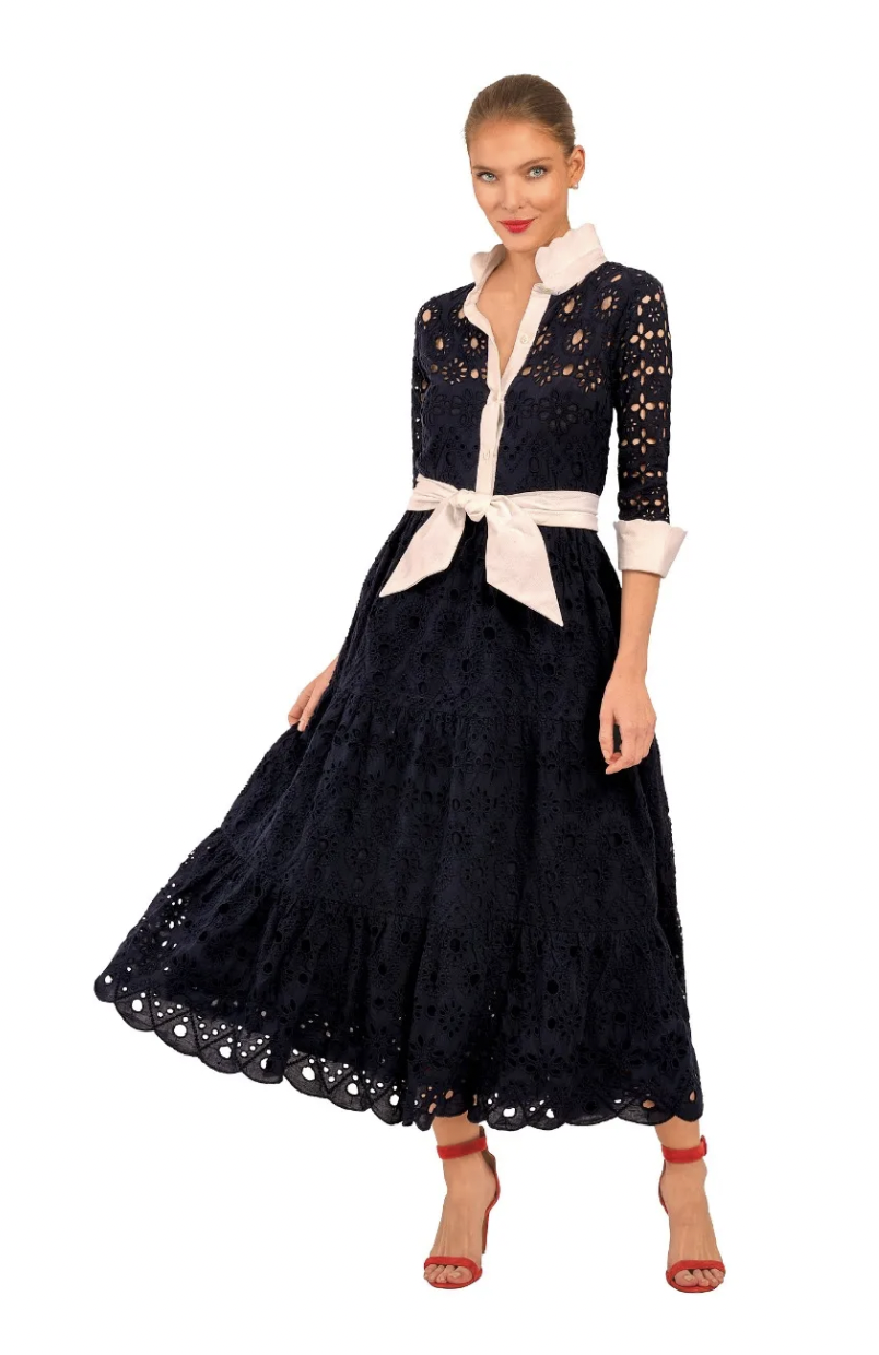 Little Bo Peep Dress - La Di Da - Navy/White