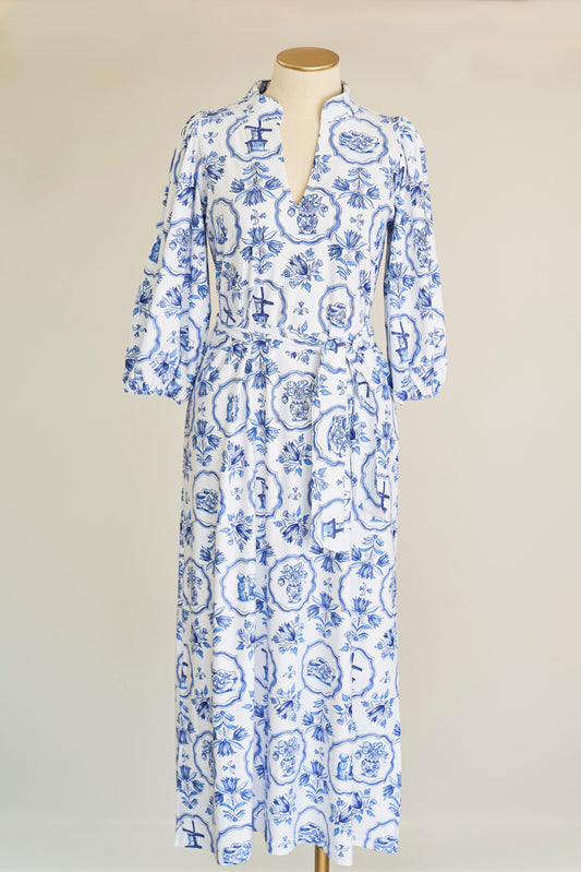 Brooks Dress - Delft Blue