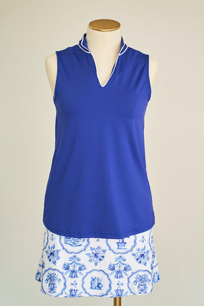 The 17" Quinn Skort - Delft Blue