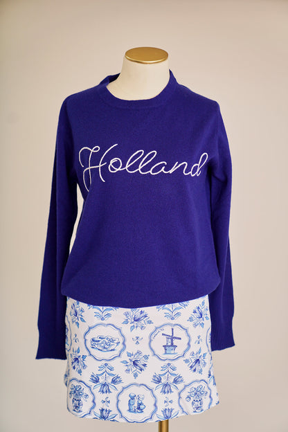 The 17" Quinn Skort - Delft Blue