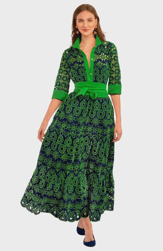 Little Bo Peep Dress - La Di Da Navy/Kelly